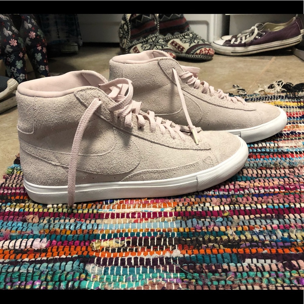 light pink Nike high tops